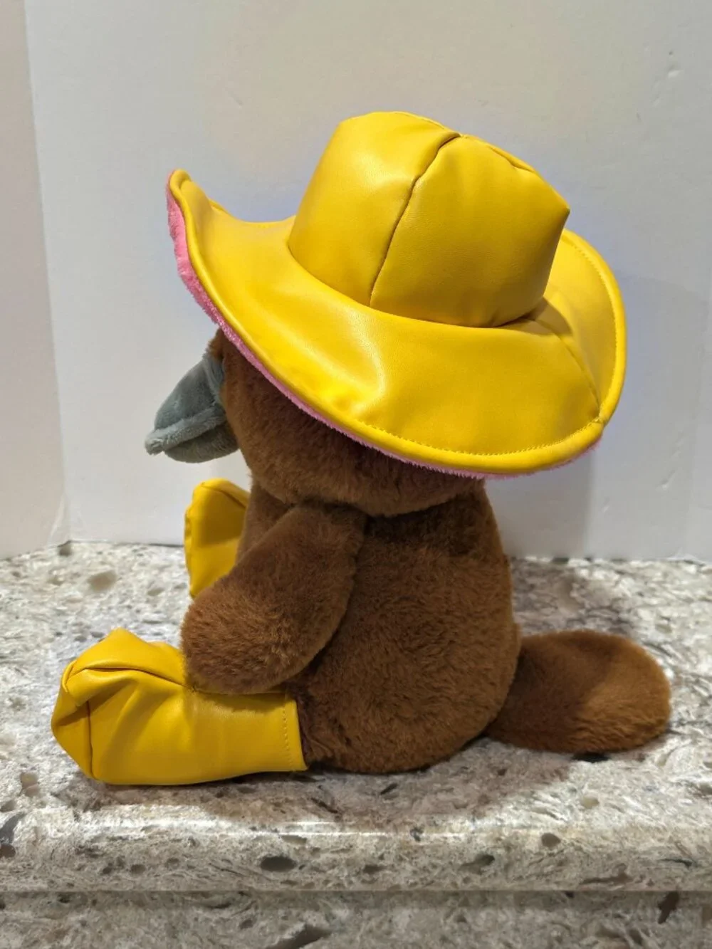 Walgreens HugMe Platypus Plush in Yellow Rain Outfit 11 Inch Stuffed Animal Toy
